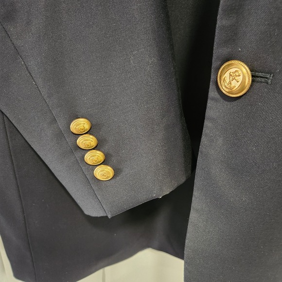 Lauren Ralph Lauren Men's Sport Coat Blazer Two Gold Button Navy Twill Wool 44L‎ - Picture 5 of 6